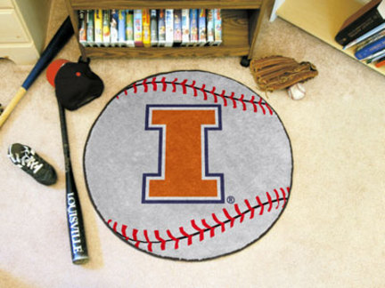 27" Round Illinois Fighting Illini Baseball Mat