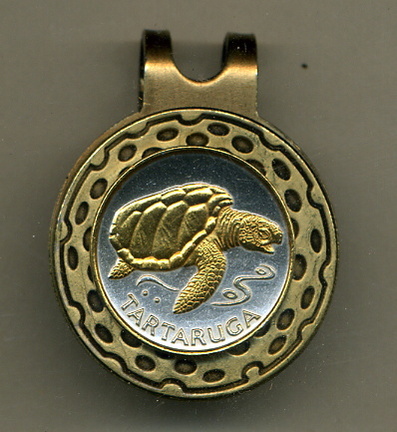 Cape Verde 1 Escudos 'Sea Turtle' Two Tone Coin Golf Ball Marker