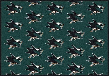 San Jose Sharks 5' 4" x 7' 8" Team Repeat Area Rug