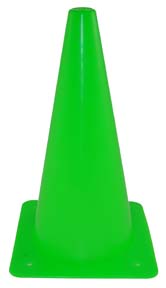 12" Green Lightweight Poly Colored Cones (Set of 16)