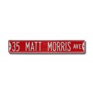 Steel Street Sign:  "35 MATT MORRIS AVE"