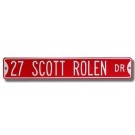 Steel Street Sign: "27 SCOTT ROLEN DR"
