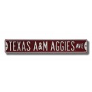 Steel Street Sign:  "TEXAS A&M AGGIES AVE"