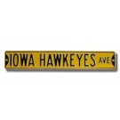 Steel Street Sign: "IOWA HAWKEYES AVE"