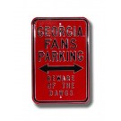 Steel Parking Sign: "GEORGIA FANS PARKING:  BEWARE OF THE DAWGS"