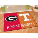 Georgia Bulldogs and Tennessee Volunteers 34" x 45" House Divided Mat