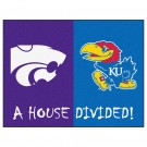 Kansas Jayhawks and Kansas State Wildcats 34" x 45" House Divided Mat