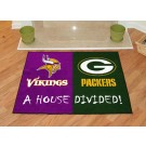 Minnesota Vikings and Green Bay Packers 34" x 45" House Divided Mat