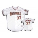 Stephen Strasburg Washington Nationals #37 Authentic Majestic Athletic Cool Base MLB Baseball Jersey (White)