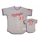 Stephen Strasburg Washington Nationals #37 Authentic Majestic Athletic Cool Base MLB Baseball Jersey (Gray)