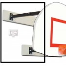 Three-Point Wall Mount Basketball System with 35" x 54" Steel Fan-Shaped Backboard and 2-3' Foot Extension