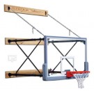 Four-Point Wall Mount Basketball System with 42" x 72" Glass Backboard and 2-3' Foot Extension