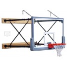 Four-Point Wall Mount Basketball System with 42" x 72" Glass Backboard and 4-6' Foot Extension
