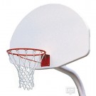 3 1/2" O.D. Unbraced Front Mount Gooseneck Post Basketball System with 36 1/2" x 54" Powder-Coated Aluminum Fan-Shaped Backboard