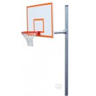 4 1/2" O.D. Front Mount Adjustable Straight Post Basketball System with 42" x 60" Steel Backboard