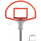 4 1/2" O.D. Front Mount Gooseneck Post Basketball System with 36 1/2" x 54" Fan-Shaped Backboard and Braces