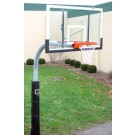 5 9/16" O.D. Front Mount Gooseneck Post Basketball System with 42" x 60" Glass Backboard and Braces