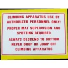 12" x 18" Climbing Equipment Sign