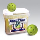Bucket of JUGS BULLDOG™ White Baseballs - 18 Balls