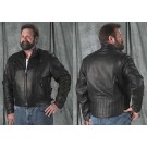 Men's Naked Leather Vented Jacket with Crop Collar (Extended Sizes 4X-Large)