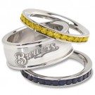 Milwaukee Brewers Logo Crystal Stacked Ring Set (Size 7)