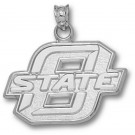 Oklahoma State Cowboys New Block "O State" 5/8" Pendant - Sterling Silver Jewelry