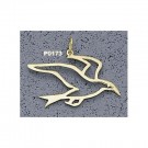 "Sea Gull Outline" 1" Charm - 14KT Gold Jewelry