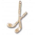 "Crossed Field Hockey Sticks" Pendant - 14KT Gold Jewelry
