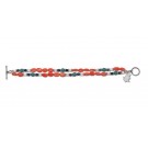 Florida Gators 1/2" Sterling Silver "Classic Albert" on Two Strand Color Bead Bracelet