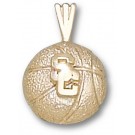 USC Trojans "SC Basketball" Charm - 14KT Gold Jewelry (1/4" W x 1/4" H)