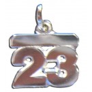 5MM 1/4" Double Number Charm - Sterling Silver Jewelry