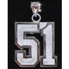 Extra Large 1" Double Number with No Bar Polished Pendant - Sterling Silver Jewelry