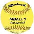 9" Soft and Light Yellow Youth Baseballs from Markwort - (One Dozen)