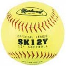 12" Yellow Synthetic Cover Softballs from Markwort - (One Dozen)