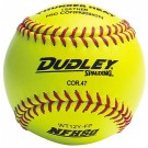 12" Spalding Thunder Heat WT12 Red Stitch .47 COR NFHS Yellow Leather Softballs from Dudley - (One Dozen)