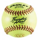 11" Spalding Thunder Heat WT11 .47 COR ASA Red Stitch Leather Yellow Softballs from Dudley - (One Dozen)