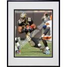 Deuce McAllister "2006 / 2007 Action" Double Matted 8" X 10" Photograph in a Black Anodized Aluminum Frame