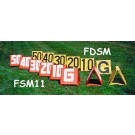 14" x 15" Sideline Markers (Red with White Numbers) - Set of 11
