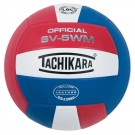 Tachikara Indoor Full Grain Leather Competition Volleyball (Scarlet / White / Royal)