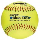 12" Super Blue Dot® Softballs from Worth - 1 Dozen